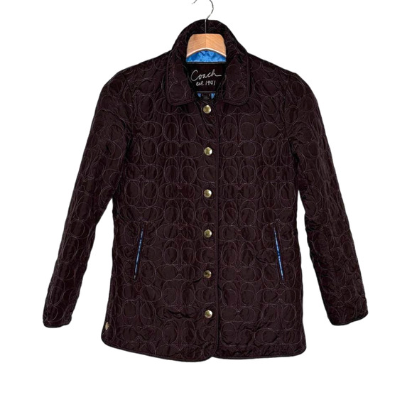 Coach Brown Signature Quilted Jacket size XS - Picture 1 of 5